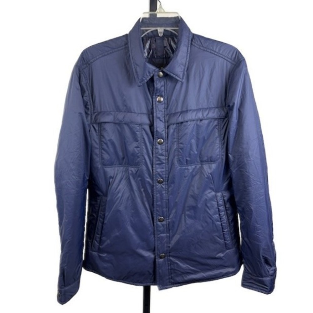 Massimo Dutti Puffer Women's Size Medium Navy Lightweight Button Down Jacket